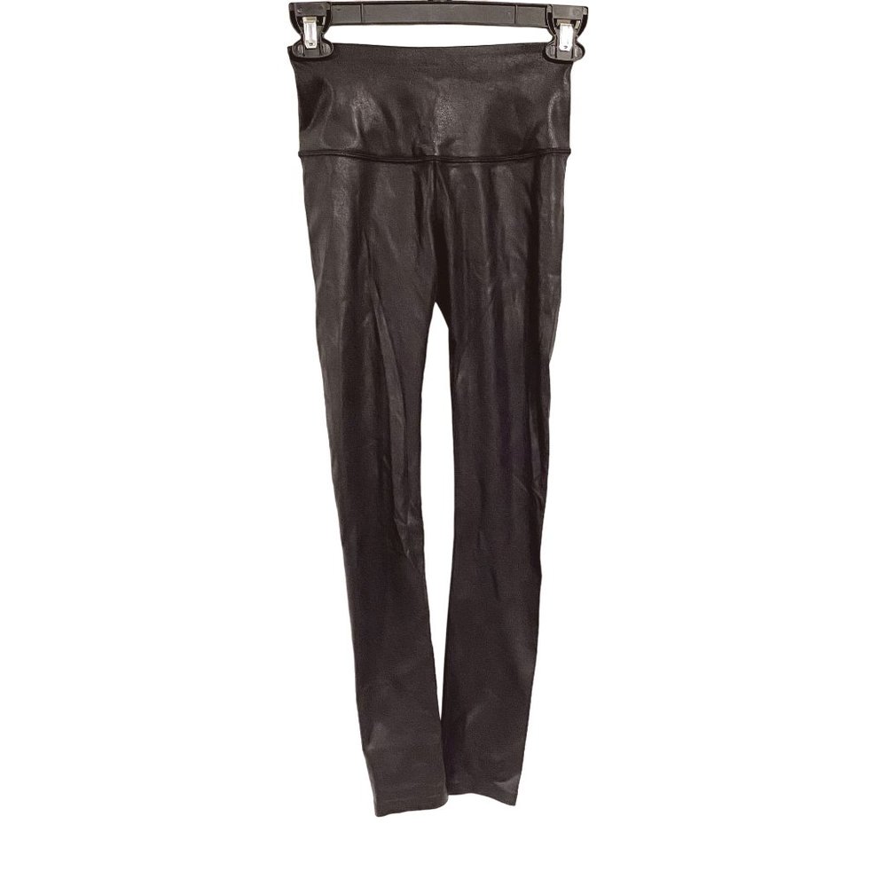 CALIA by Carrie Underwood Power Sculpt‎ Black Faux Leather Leggings Size XS